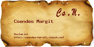 Csendes Margit névjegykártya